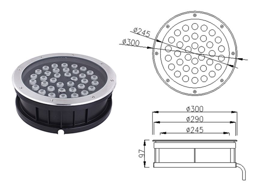 XYH300ZMS inground led light